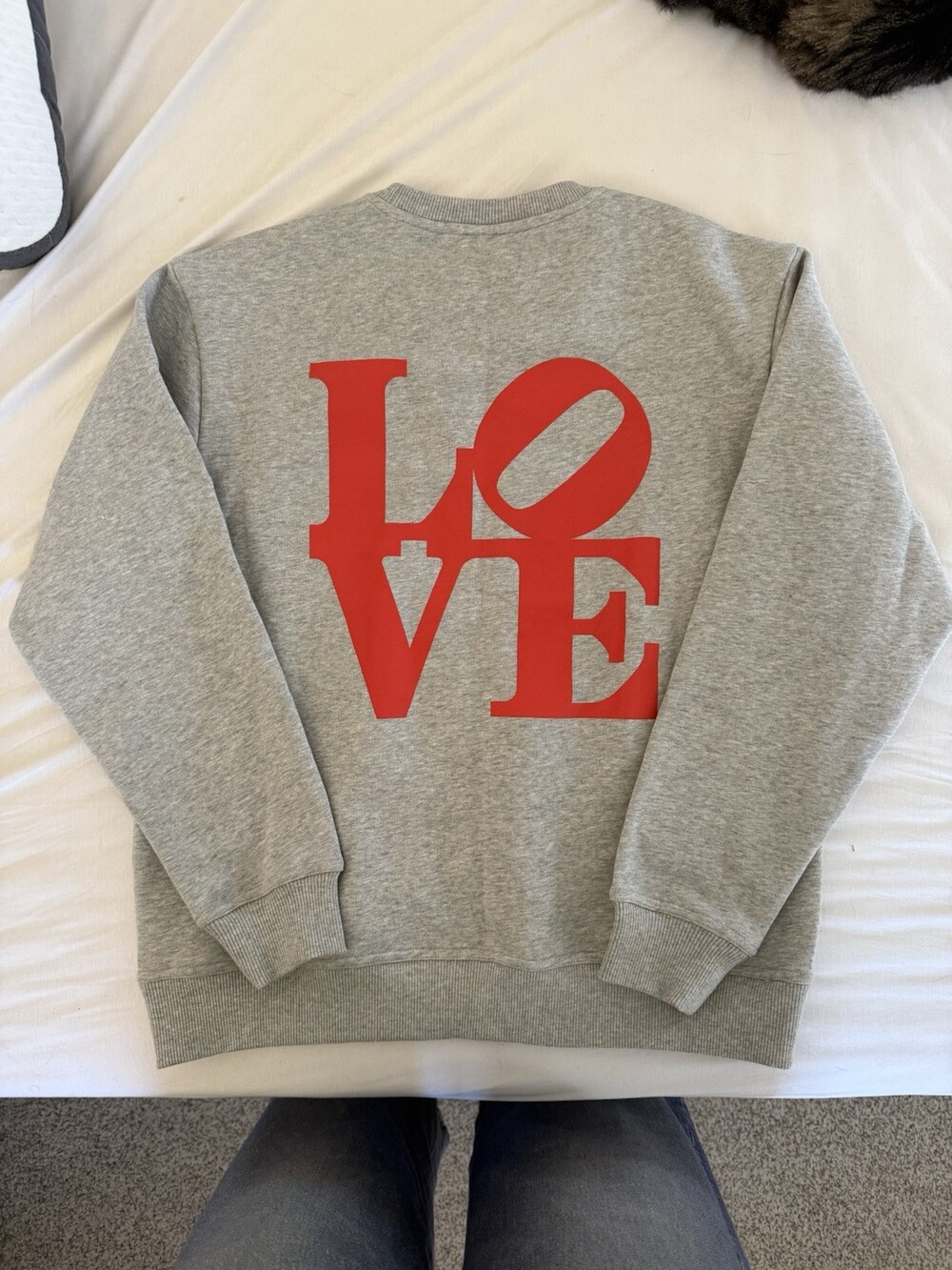 Longchamp x Robert Indiana Unisex Grey Crewneck Sweatshirt Size Small NWOT Rare